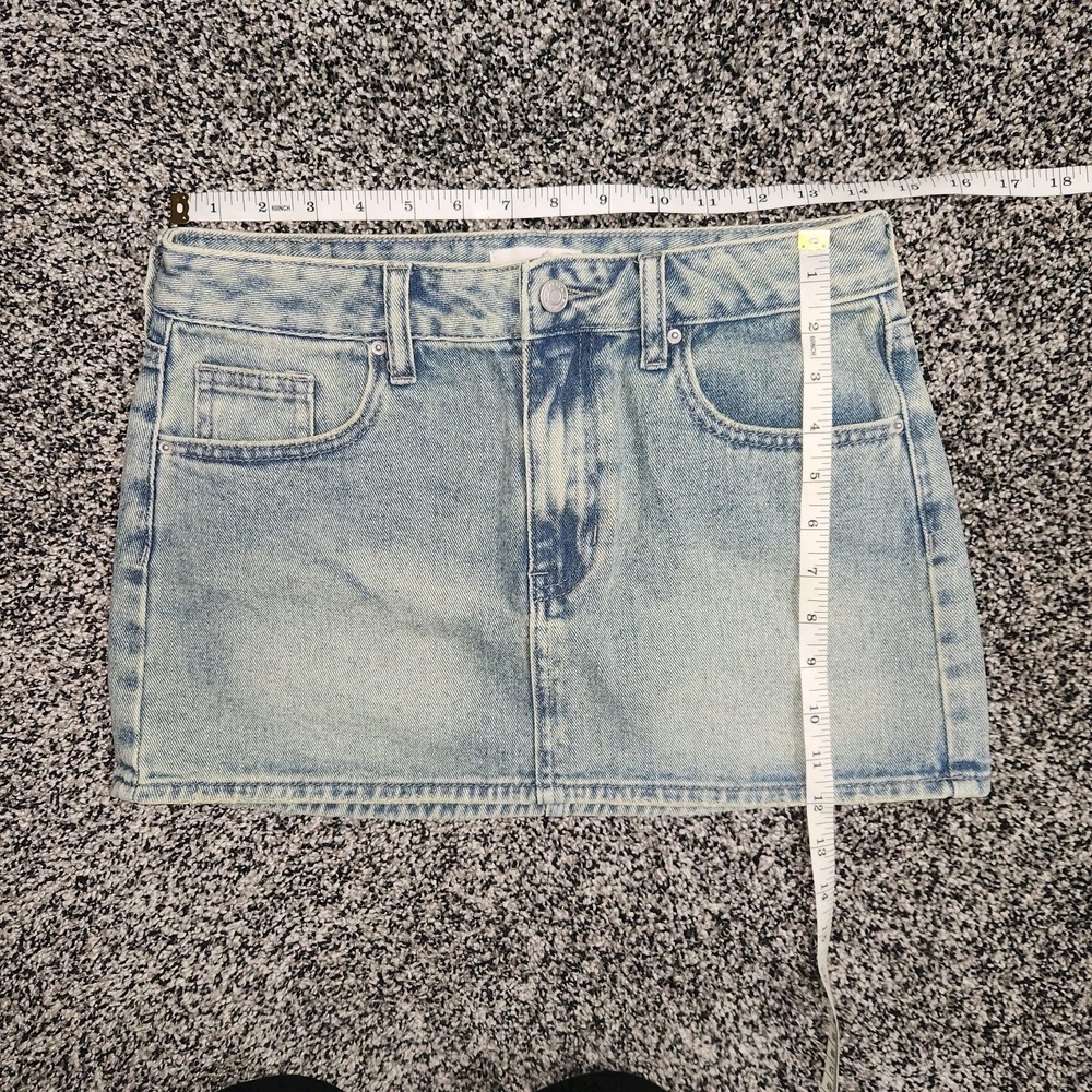 Pacsun Light Blue Denim Mini Skirt Micro Size 26 Y2k Preppy Chic Grunge Punk Emo - Picture 2 of 5